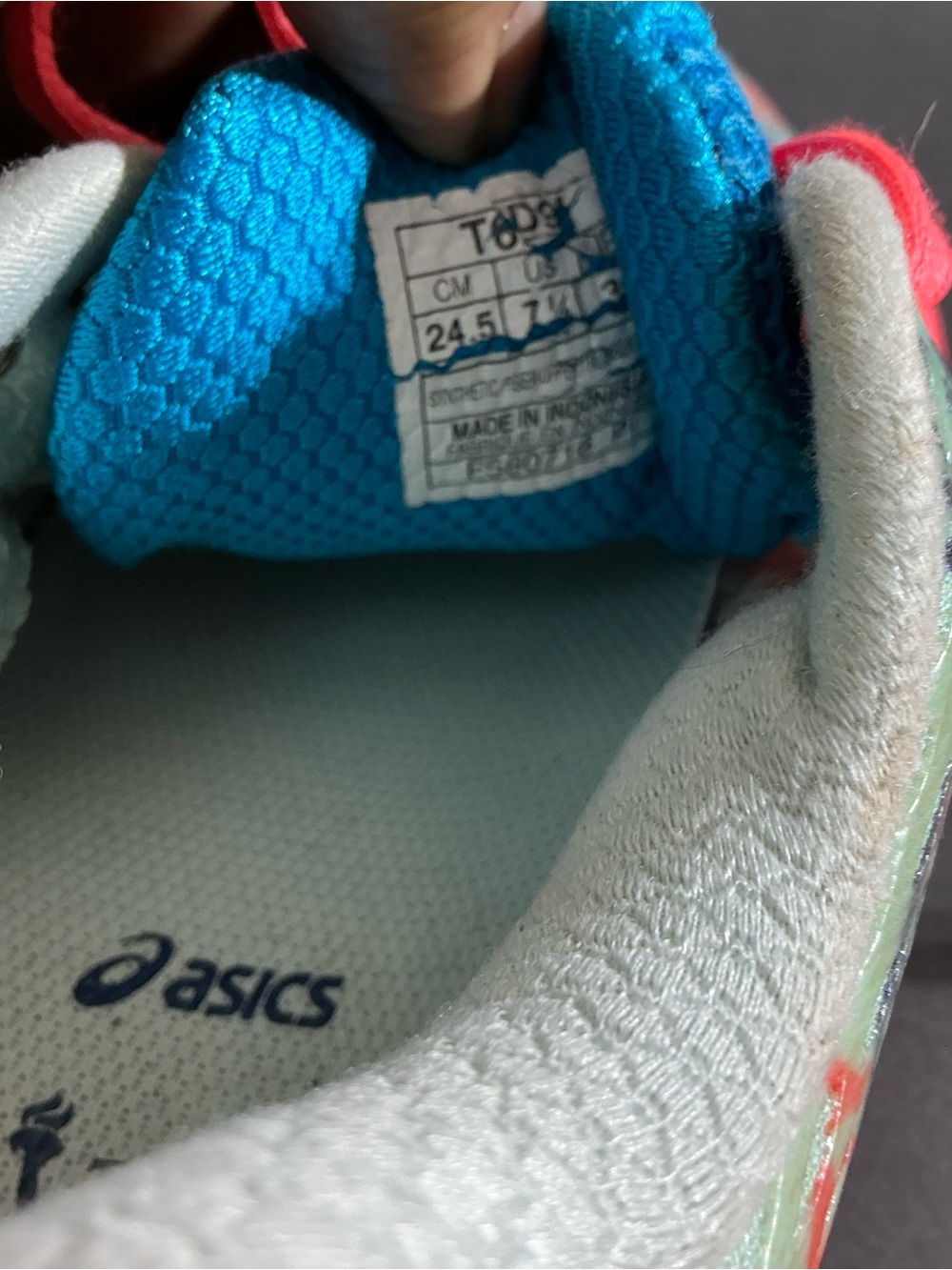 ASICS Kids Teal and Coral Graphic Sneakers - Picture 7 of 8